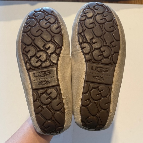 UGG Beige Suede Moccasin Slippers - Picture 4 of 4